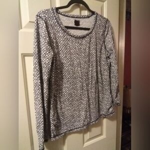 T by Talbots - Ruched Scoop Neck  - Navy Diamond Geo